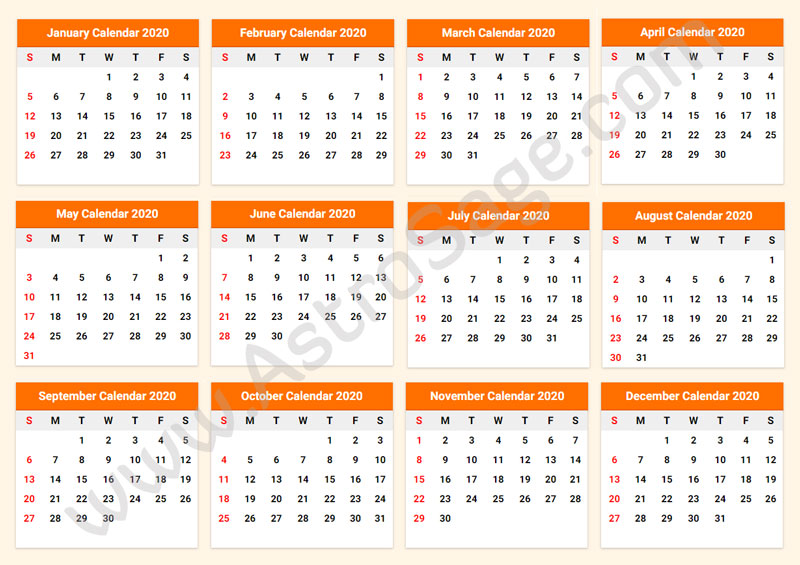 Free Printable Calendar 2020 With Holidays