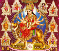 Goddess Durga is worshipped during Navratri Pujan