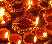 Diwali festival is celebrated by lighting earthen lamps.