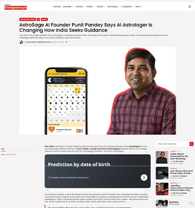 AstroSage AI Founder Punit Pandey Says AI Astrologer Is Changing How India Seeks Guidance